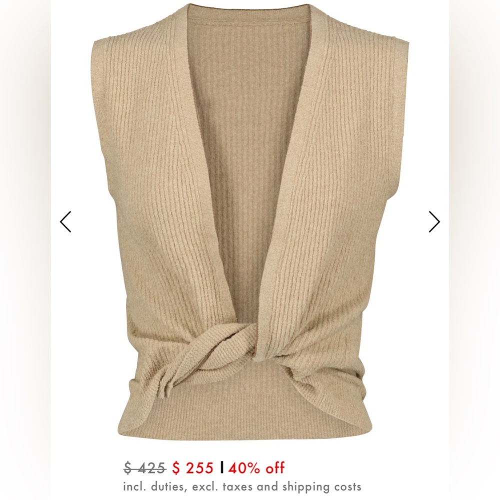 Jacquemus Twisted Front Knitted Vest | size 40